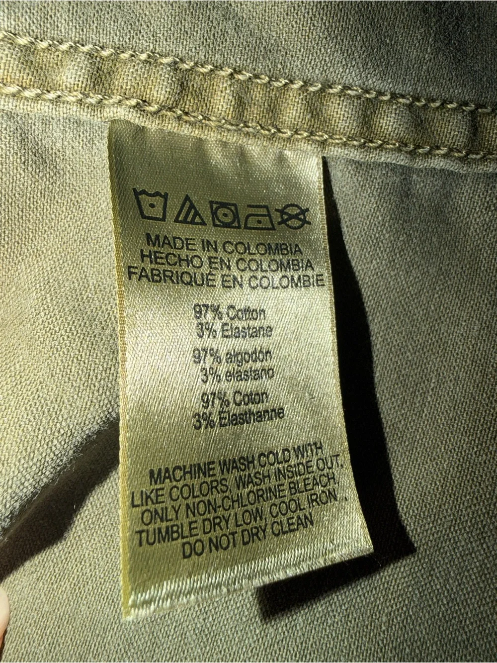 Michael Kors Olive Green Denim Jacket with Button Front